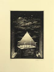 坂東壮一　版画集「夢の罠」より「星はその光を罪の上になげかける」